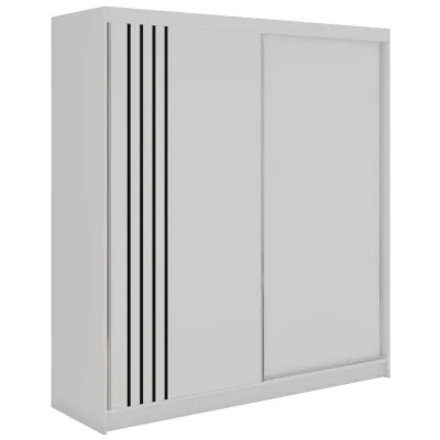 MKS Schwebetürenschrank Weiß, Schwarz 200x216x61 cm
