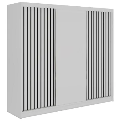 MKS Schwebetürenschrank Weiß, Schwarz 240x216x61 cm