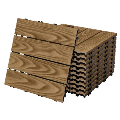 Ml-Design Terrassenfliese Alteiche 30x2x30 cm