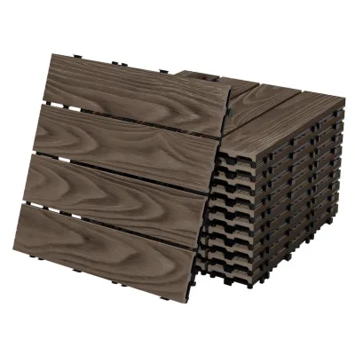 Ml-Design Terrassenfliese Dunkelbraun 30x2x30 cm