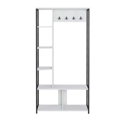 Mobili Rebecca Garderobe Weiß 90x182x35 cm