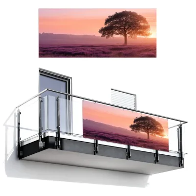 MuchoWow Balkon-Sichtschutz Flieder 300x130 cm