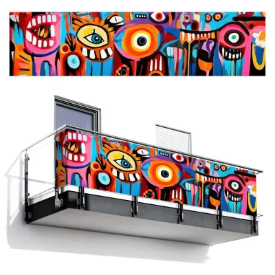 MuchoWow Balkon-Sichtschutz Mehrfarbig 500x120 cm