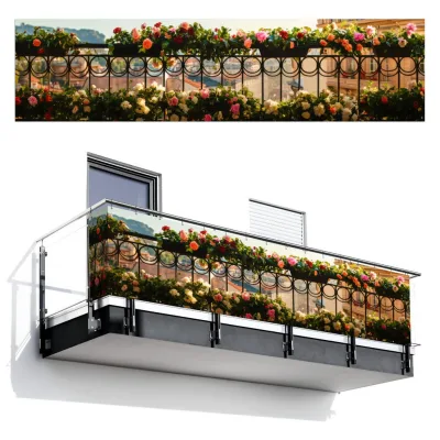MuchoWow Balkon-Sichtschutz Pink 500x120 cm