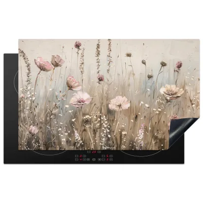 MuchoWow Herdabdeckplatte Beige 83x51.5x0.2 cm