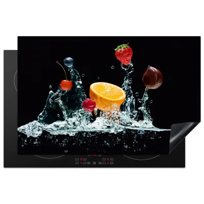 MuchoWow Herdabdeckplatte Orange 81x52x0.2 cm