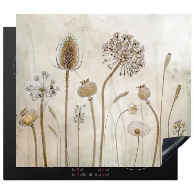 MuchoWow Herdabdeckplatte Sand 60x52x0.2 cm