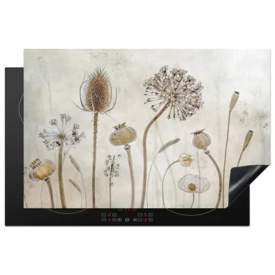 MuchoWow Herdabdeckplatte Sand 80x52x0.2 cm