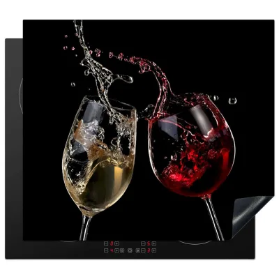 MuchoWow Herdabdeckplatte Weinrot 57.6x51.6x0.2 cm