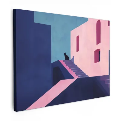 MuchoWow Leinwandbild Dunkelblau 80x60 cm