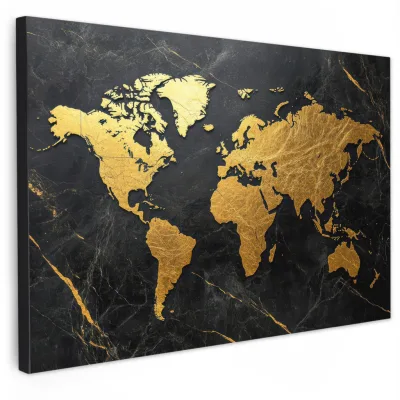 MuchoWow Leinwandbild Gold 90x60 cm