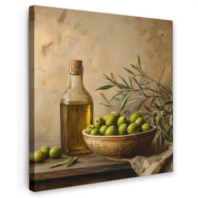 MuchoWow Leinwandbild Olivgrün 50x50 cm