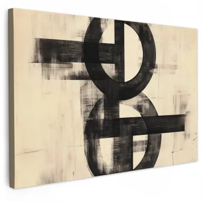 MuchoWow Leinwandbild Schwarz 140x90 cm