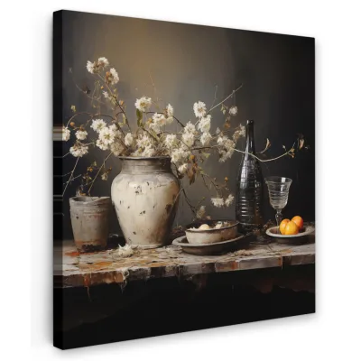 MuchoWow Leinwandbild Schwarz 50x50 cm