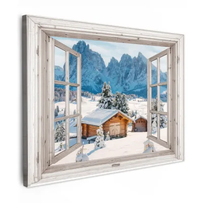 MuchoWow Leinwandbild Weiß Hochglanz 80x60 cm