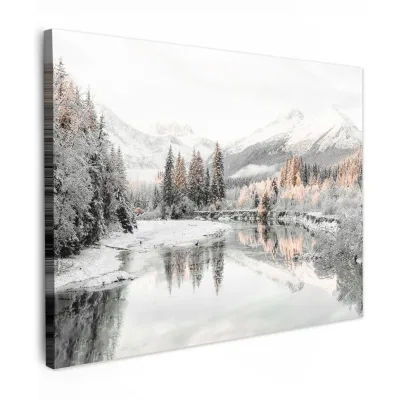 MuchoWow Leinwandbild Weiß Hochglanz 80x60 cm