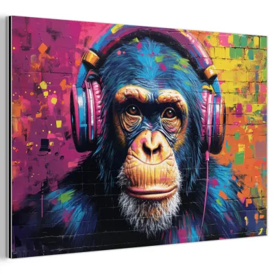 MuchoWow Metallbild Blau 120x80 cm
