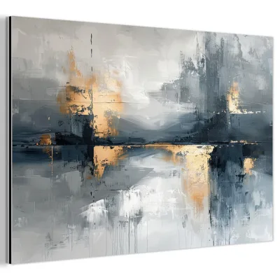 MuchoWow Metallbild Dunkelgrau 120x80 cm
