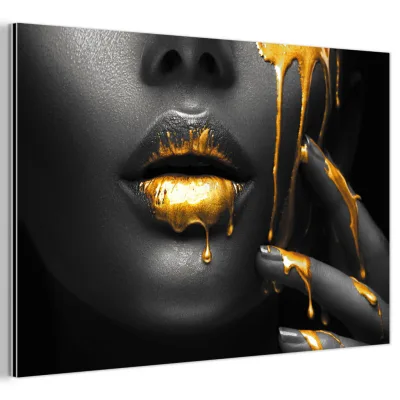MuchoWow Metallbild Gold 60x40 cm