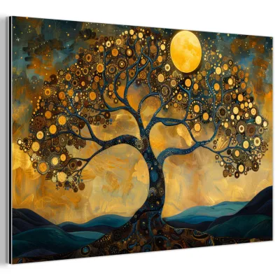 MuchoWow Metallbild Orange 90x60 cm