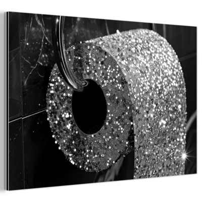 MuchoWow Metallbild Silber 90x60 cm
