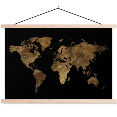MuchoWow Poster Gold 60x40x0.15 cm