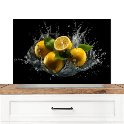MuchoWow Spritzschutz Gelb 90x0.3x60 cm