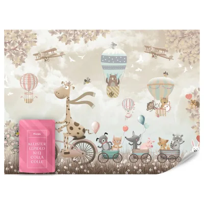 Muralo Fototapete Braun, Beige, Grau, Rosa, Blau 350x256 cm