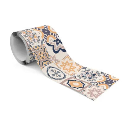 Muralo Tapetenbordüre Blau, Beige, Braun, Orange 10x300x300 cm
