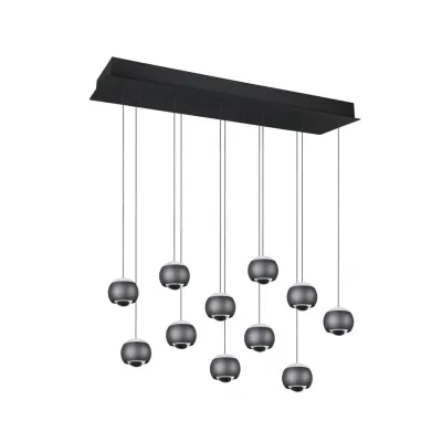 Musterring Led-Hängeleuchte Musterring Schwarz, Transparent 30x195x114 cm