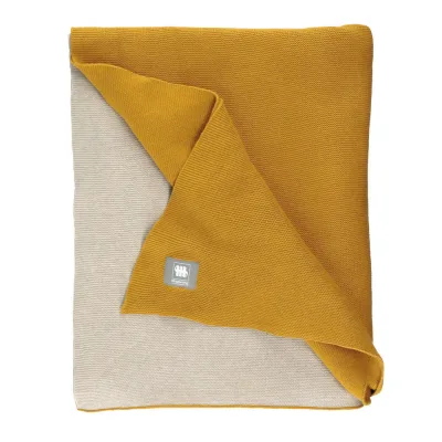 Musterring Wohndecke JustB! Duo Currygelb, Greige, Gelb, Creme 130x170 cm
