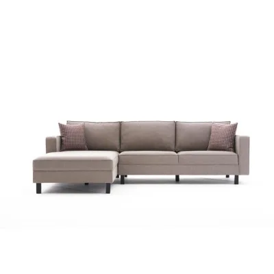 myHomelando Ecksofa Beige 258x187 cm