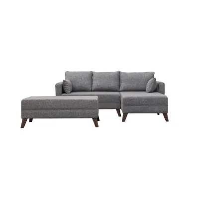 myHomelando Ecksofa Grau 205x140 cm