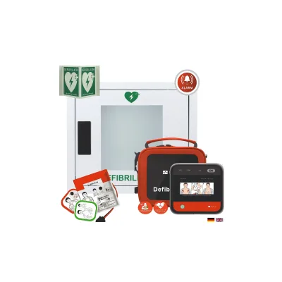 myPAD-M mit LCD-Farbbildschirm, Metallwandkasten & Winkelschild, DE/EN