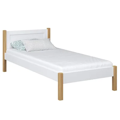N-Wood Bett Eiche Artisan, Weiß 100x200 cm