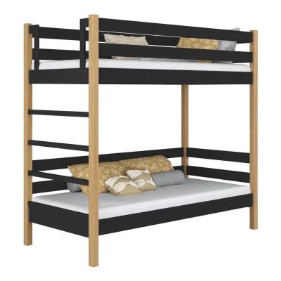 N-Wood Etagenbett Eiche Artisan, Schwarz 120x190 cm