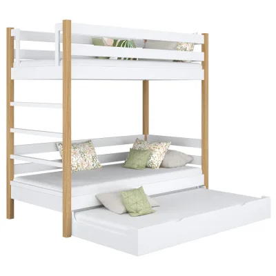N-Wood Etagenbett Eiche Artisan, Weiß 120x200 cm