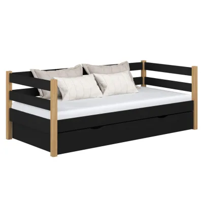 N-Wood Tagesbett Eiche Artisan, Schwarz 120x180 cm