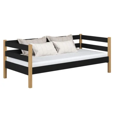 N-Wood Tagesbett Eiche Artisan, Schwarz 80x200 cm