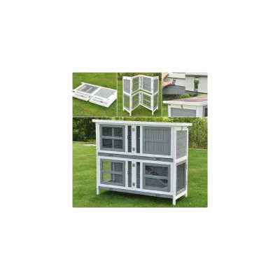 Nanook Hasenstall XL Linus faltbar grau 120x50x104 cm