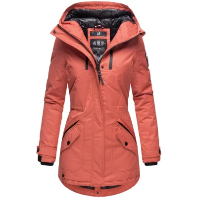 NAVAHOO Damen sportlicher Wintermantel Winter Kurzmantel mit Kapuze Avrille