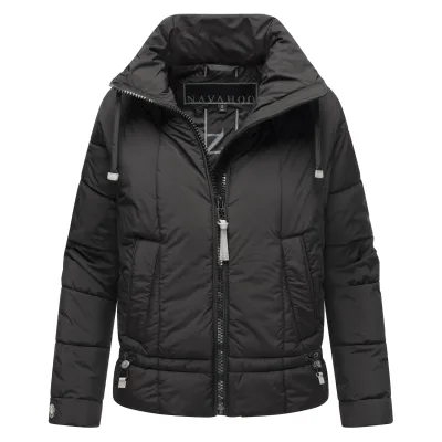 NAVAHOO Damen Winter Jacke Recyceltes Kurz Winterjacke gefütterter Steh Kragen Luftzauber