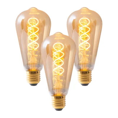 Näve 3er-Set E27 LED Leuchtmittel "DILLY" H: 14,6cm warmweiß