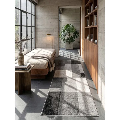 Niederflor-Läufer Kurzflor Grau 80x140 cm - THUR   Kadima Design