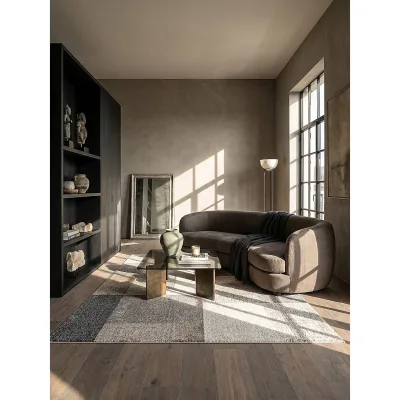 Niederflor-Läufer Kurzflor Grau 80x140 cm - THUR   Kadima Design