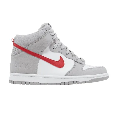 Nike Dunk High SE GS Athletic Club - Light Smoke Grey Gym Red