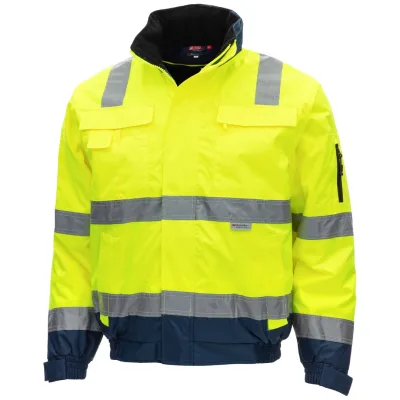 Nitras NITRAS MOTION TEX VIZ PLUS, Warnschutz-Pilotenjacke, neongelb/marineblau, EN 343 7141-XS Gr.