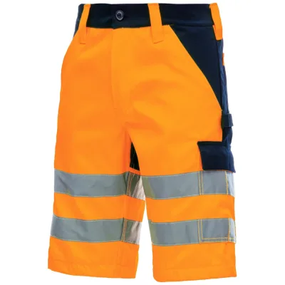 Nitras NITRAS MOTION TEX VIZ, Warnschutz - Arbeitshose, kurz, 7570-4121-42 Gr. 42 neonorange/marineblau