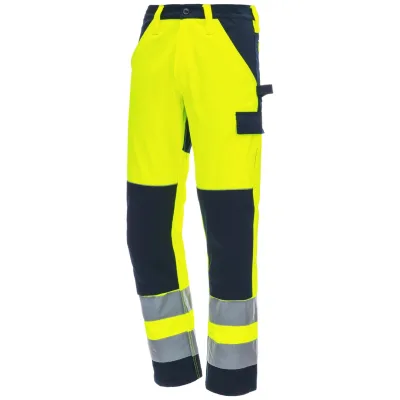 Nitras NITRAS MOTION TEX VIZ, Warnschutz - Arbeitshose, lang, 7571-4021-102 Gr. 102 neongelb/marineblau