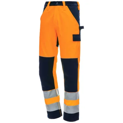 Nitras NITRAS MOTION TEX VIZ, Warnschutz - Arbeitshose, lang, 7571-4121-102 Gr. 102 neonorange/marineblau
